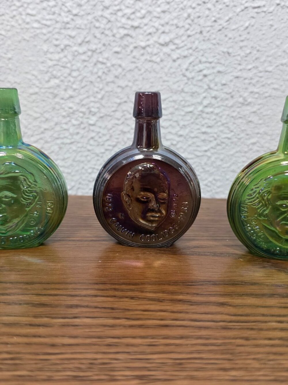 Vintage Collectible Presidential Carnival Glass Mini Bottles Wheaton - Lot of 3